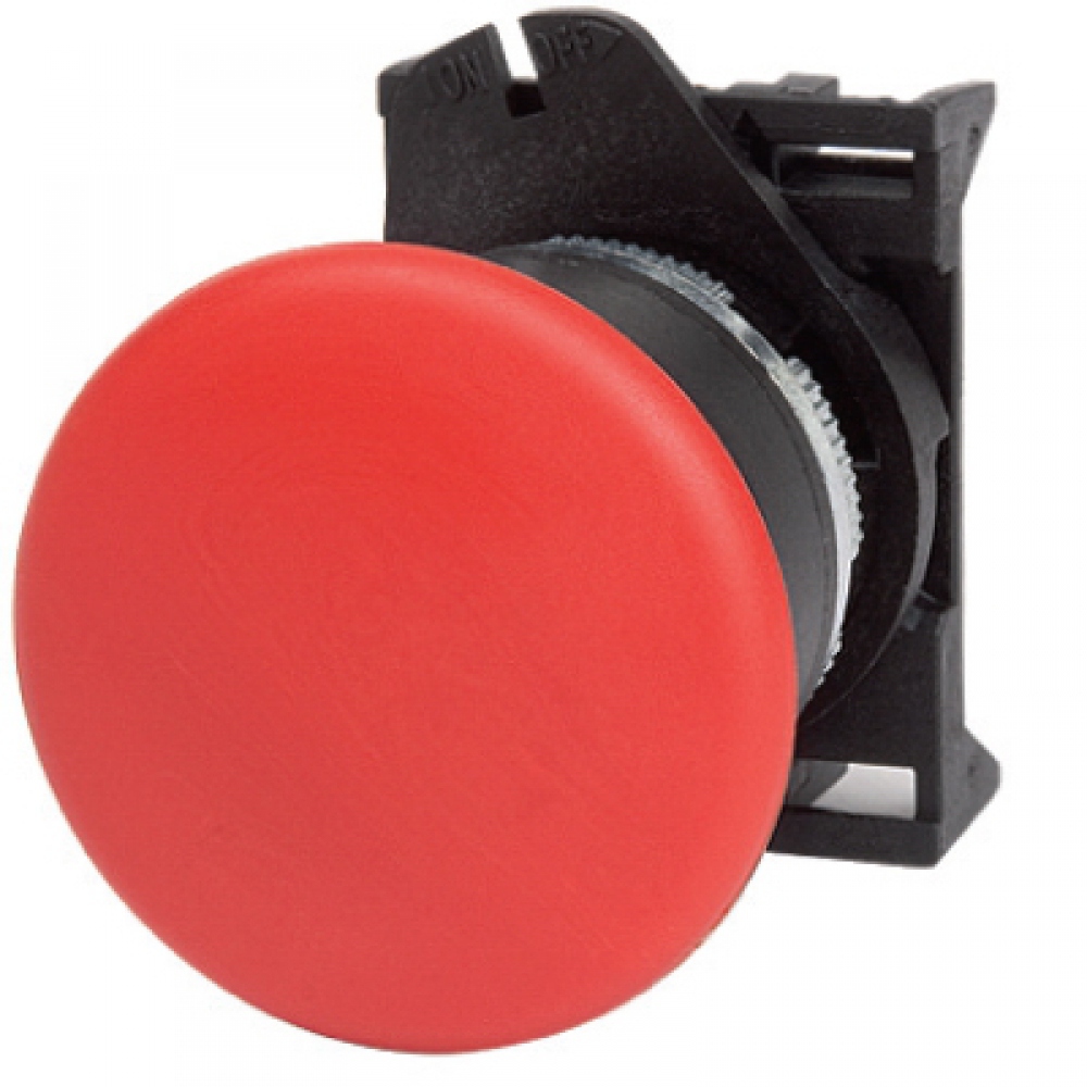 Кнопка грибовидная, прозрачная с фиксацией, красная д. 40