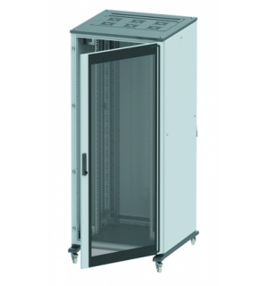 Напольный шкаф 42U Ш600хГ800 передняя дверь стекло, задняя глухая дверь,крыша укомплектована вводом и заглушками