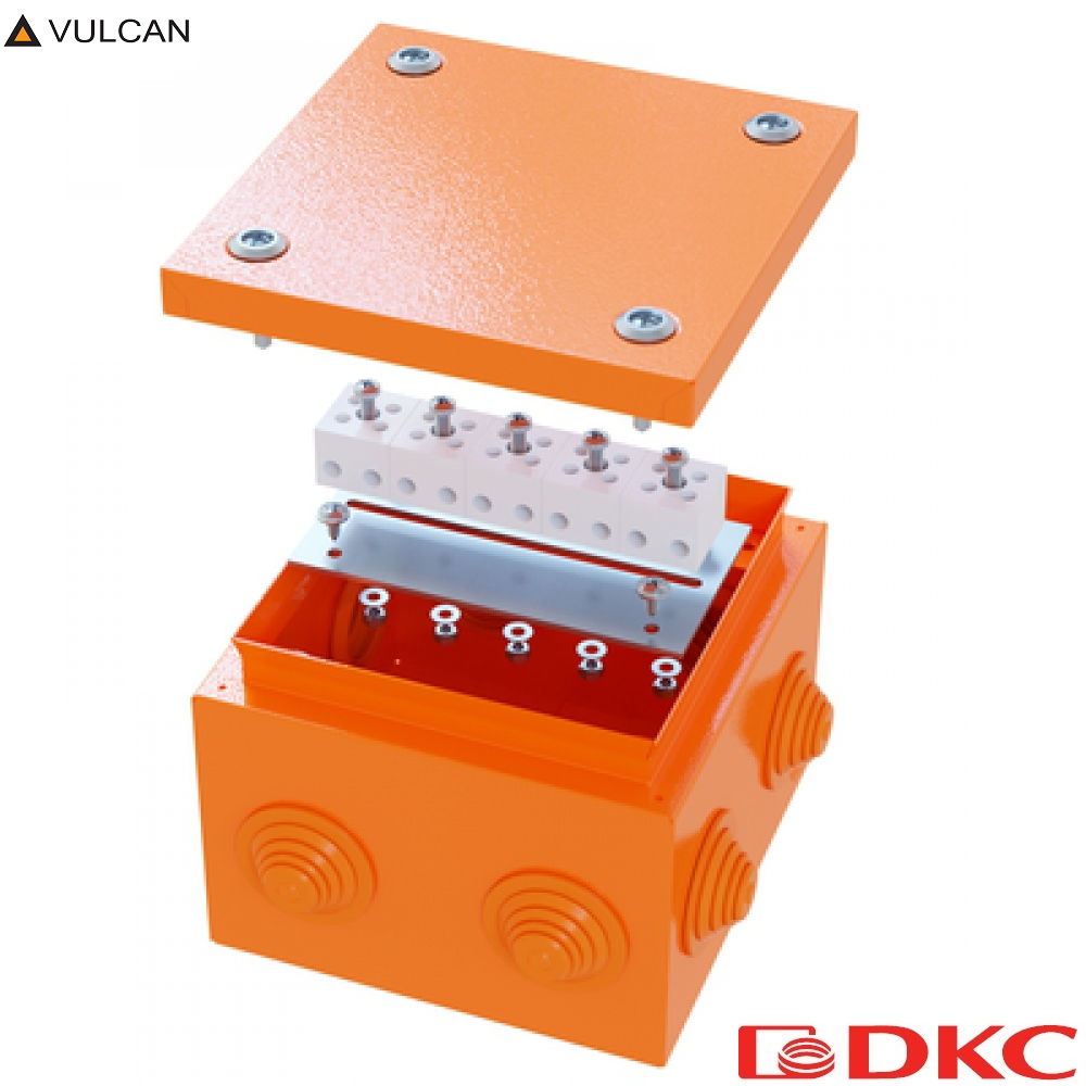 Коробка стальная FS с кабельными вводами и клеммниками,IP55,150х150х80мм,5р, 450V,20A,10мм.кв