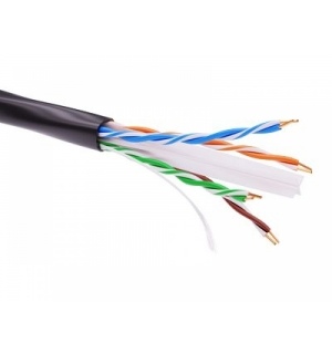 Информационный кабель неэкранированый U/UTP 4х2 CAT6A, PE, чёрный