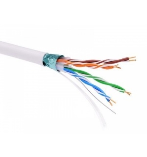 Информационный кабель экранированый F/UTP 4х2 CAT5E, PVC, белый