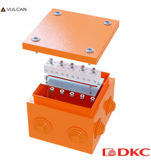 Коробка стальная FS с кабельными вводами иклеммниками,IP55,150х150х80мм,6р,450V,32A,10мм.кв, нерж.контакт
